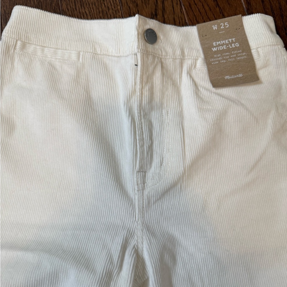 Madewell NWT The Emmett Wide Leg Pant in Corduroy. Welt Pocket Edition Size 25 - Picture 12 of 16